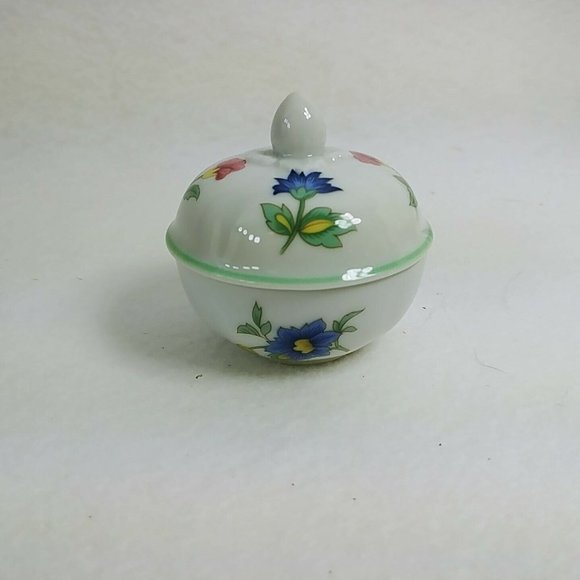 Jewelry Ring Trinket Porcelain Covered Floral Dish Heinrich Germany 2" Dia - Picture 3 of 9
